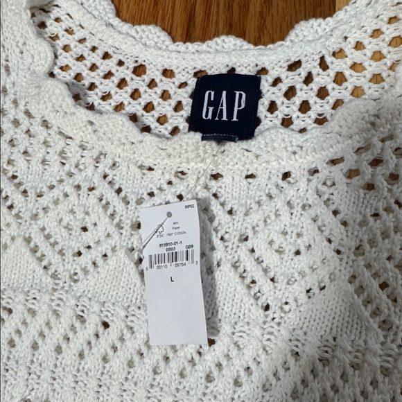 Gap crochet white top | 100% cotton sweater top - Picture 3 of 6